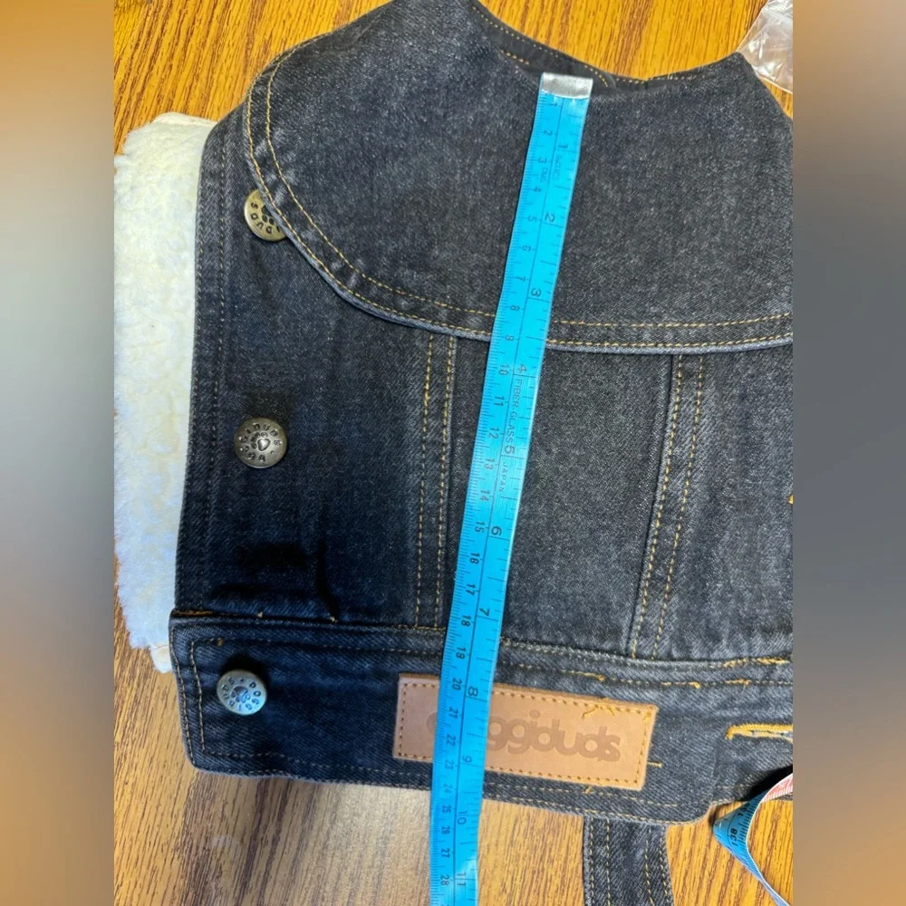 NWOT Doggie Duds Classic Removable Sherpa Lined Denim Vest SZ M